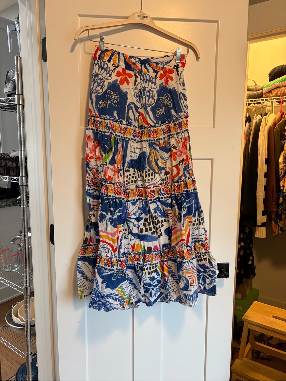 FARM Rio White Tiered Maxi Skirt